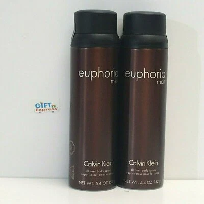 2 PACOTES-Calvin Klein Euphoria spray masculino para todo o corpo 5,4 oz/152 g novo 2 peças - Imagem 1 de 2