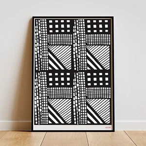 GEORGE SOWDEN black white art print poster lithography 50 x 70cm Memphis Milano - Picture 1 of 5