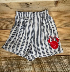 Disney Junior Gray Red Minnie Mouse Girls (4T) Black Stripes Kids Shorts Bottoms - Picture 1 of 6