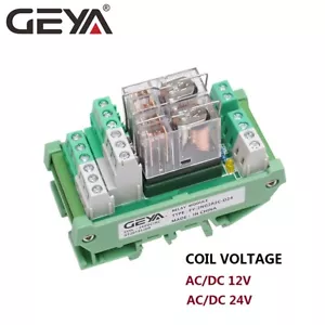 GEYA 2-Kanal-Omron-Relaismodul 2NO2NC DPDT PLC-Relaisanschluss 12V 24V AC/DC - Picture 1 of 11