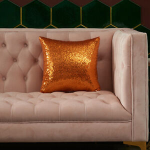1x Glitter Sequin Cushion Cover Pillow Shams Square Pillowcase Club Decor Modern
