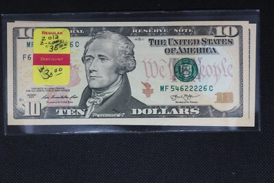 2013 $10 Federal Reserve Notes Two Consecutive funny numbers F6 - CUR-0107 - Image 1 of 3