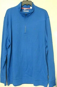 CALVIN KLEIN MEN'S BLUE CLASSIC QUARTER-ZIP PULLOVER SIZE XXL NEW WITH TAGS - Picture 1 of 4