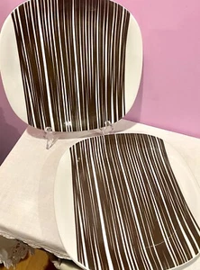 X3 BLOCK Langenthal TRANSITION LINEAR Porcelain 10 1/8" Dinner Plates 70s SWISS - Picture 1 of 9