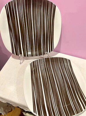 X3 BLOCK Langenthal TRANSITION LINEAR Porcelain 10 1/8" Dinner Plates 70s SWISS - Image 1 of 4