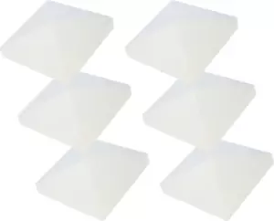 6-Pack 4" X 4" Pyramid White PVC Vinyl Post Top Caps (Only for Vinyl Post with A - Picture 1 of 12