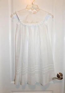 ROSALINA Collection White Bib Dress 6Y Eyelet Lace Tan Embroidery Beach Photos - Picture 1 of 5