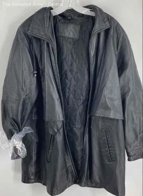 Jacqueline Ferrar Womens Black Leather Long Sleeve Full Zip Jacket Size XL - Image 1 of 4