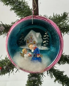 1673/25 1x alter Christbaumschmuck Weihnachtsschmuck Hohlkugel Diorama Motiv - Picture 1 of 5