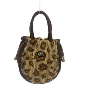 Auth FEILER - Dark Brown Beige Light Brown Pile Handbag - Picture 1 of 9