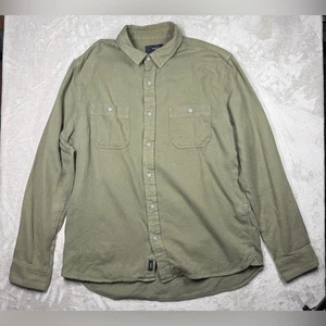 Onia Men’s Liam Cotton Green Button Front Casual Work Shirt Size Large - Picture 1 of 16