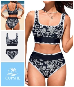 Conjunto de bikini retro de cintura alta sin aros talla 14 16 para mujer y mujer - Imagen 1 de 9
