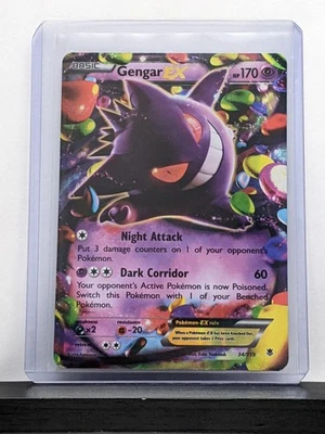 TCG Pokemon XY Phantom Forces Gengar EX 34/119 Basic Ultra Rare 2014: MP - Image 1 of 4