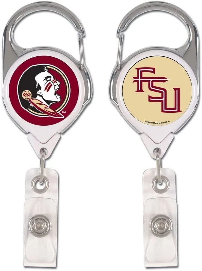 Llavero con soporte de insignia de metal retráctil Semínolas del estado de Florida [NUEVO] Foto 1 de 1