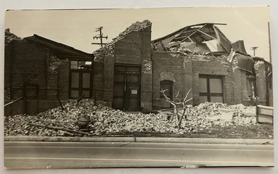 1965 Palm Sunday Tornado Outbreak RPPC Postcard “One Man Killed In This Bldg." - Image 1 of 2
