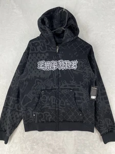 Empyre Hoodie Herren klein schwarz Ellio Allover-Druck Spruch Y2K Nieten NEU $ 60 - Bild 1 von 14