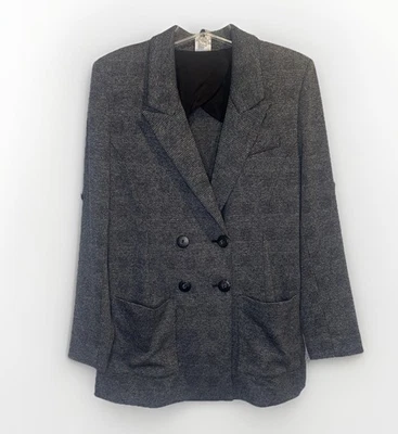 Jaqueta Blazer Cabi Feminina Cinza Preta Bond Xadrez Elástico Peito Duplo Tamanho G - Imagem 1 de 4