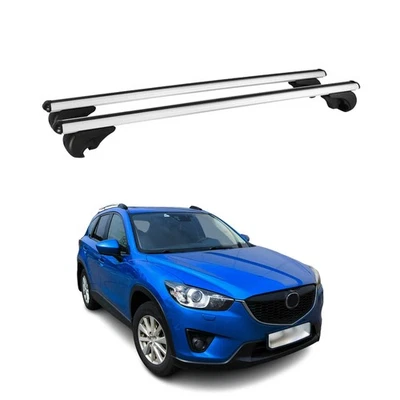 Portaequipajes barras transversales de techo bloqueables para Mazda CX-5 2013-2016 gris 2 piezas Foto 1 de 4