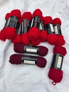 12 skeins x 1 oz COATS & CLARK RED HEART 100% Wool YARN USA Reds- 9, 2, 1) - Picture 1 of 8