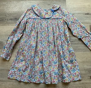 Mary & Grace Fine Clothing Floral Girls Dress Blue Pink Peter Pan collar Size 8 - Picture 1 of 4