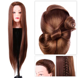 Training Head hair Mannequin Head Hair Hairdresser Training with Clamp Stand NEW - Bild 1 von 12
