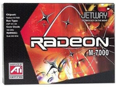 Jetway ATI Radeon M-7000 64 MB DDR AGP 4x/2x Video Card with TV-Out - Image 1 of 2