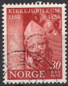 B1 Norway 1953, NK 418, 800 anniv Archdiocese Nidaros, canc., SC #330. - Picture 1 of 1