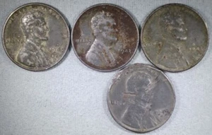 Lot of 4-1943 Lincoln Wheat Cent Penny Variety Coin Error 3-PA/1-Denver - Picture 1 of 12