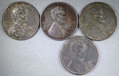 Lot of 4-1943 Lincoln Wheat Cent Penny Variety Coin Error 3-PA/1-Denver - Image 1 of 4