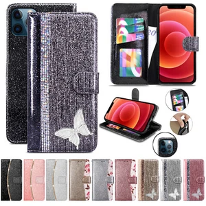 Case For iPhone 11 12 13 Mini Pro Max XS Max Magnetic Leather Wallet Flip Cover - Picture 1 of 18