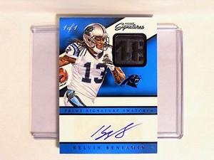 2016 Panini Prime Signatures Kelvin Benjamin Auto GU GW #PSS-KB 1/1 Panthers