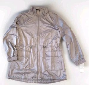 Apana Jacket Women's Size Medium Water Resistant Gull Grey Full Zip Windbreaker  - Picture 1 of 14