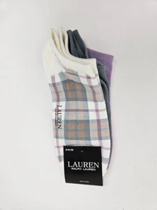 Polo Ralph Lauren Women's 3-Pack Plaid Socks, size 9-11 - Picture 1 of 3