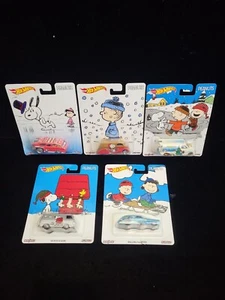 5 Hot Wheels Peanuts Real Riders Charlie Brown Snoopy Charles Schulz Linus TF - Picture 1 of 12