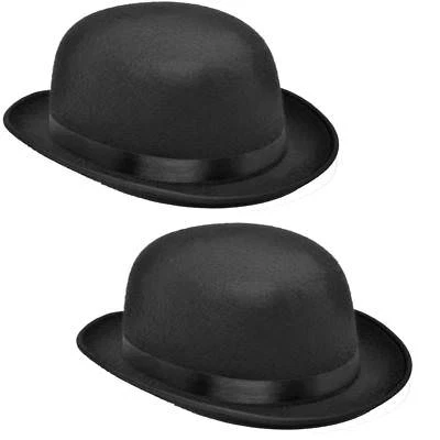 MARKENLOS 1 x oder 2 x schwarzer Kinder Bowler Hut 54/55 Melone schwarz Reiterhut Chaplin