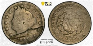 1897 Liberty V Nickel Mint Error PCGS AG03 Obverse Lamination - Picture 1 of 3