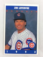 1992 Chicago Cubs Marathon Oil Baseball Card #05-Jim Lefebvre