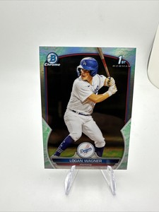 2023 Bowman Logan Wagner 1st Glow Lunar Refractor Dodgers
