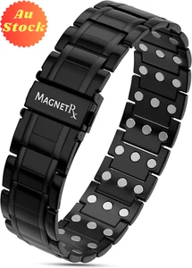 3X Strength Titanium Magnetic Bracelet for Men - Adjustable Black Clasp - Picture 1 of 12