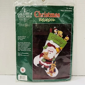 New Bucilla A SALUTE TO CHRISTMAS Stocking Kit  33048 Felt Sequin 15" Santa Toys - Picture 1 of 3