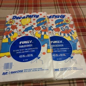 Mantel de fiesta de papel Funzy The Clown vintage (X2) 48"x88" nuevo de stock espeluznante  - Imagen 1 de 6