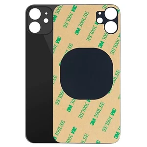 VETRO SCOCCA POSTERIORE PER APPLE IPHONE 11 BACK COVER NERO BIG HOLE + BIADESIVO - Photo 1/2