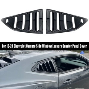 Pair For Chevy Camaro 2016-2024 Quarter Side Window Louvers Cover SunShade  - Picture 1 of 20