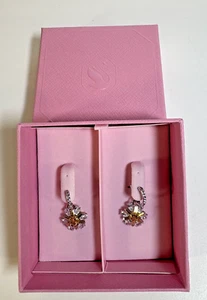Swarovski Idyllia Drop Earrings Flower, Yellow, Rhodium Plated 5683243 - Picture 1 of 2