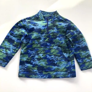 Hanna Andersson Blue Camo Half Zip Sweater Size 5/6 - Picture 1 of 7