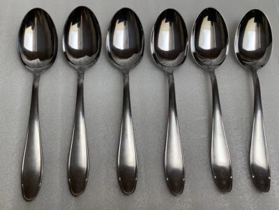 Carl Mertens Stainless Germany CMR36 Scroll Outline 6 Place Oval Spoons 7 1/4” - Image 1 of 3