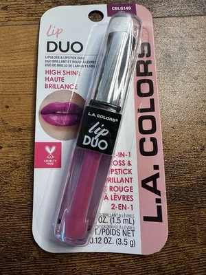 New L. A. Colors Lip Duo, High Shine, Lip gloss & Lipstick, CBLG149, Vibe - Image 1 of 4