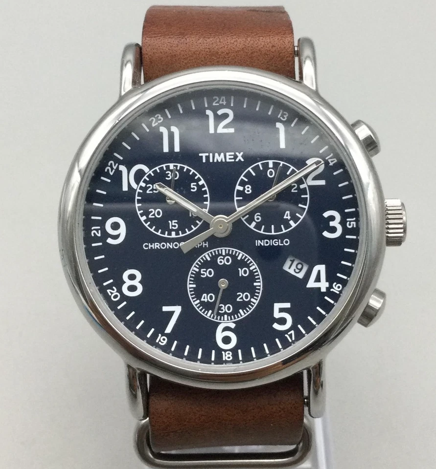 Reloj Timex Weekender Cronógrafo Hombre 40mm Azul INDIGLO TW2R63200 Batería Nueva Foto 1 de 4