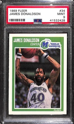 1989 Fleer #34 JAMES DONALDSON PSA 9 Mint 41532428  - Image 1 of 3