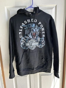 NEW Mens Harley Davidson Black Tiger Hoodie Unleashed Power Choppers Sz Small - Picture 1 of 7